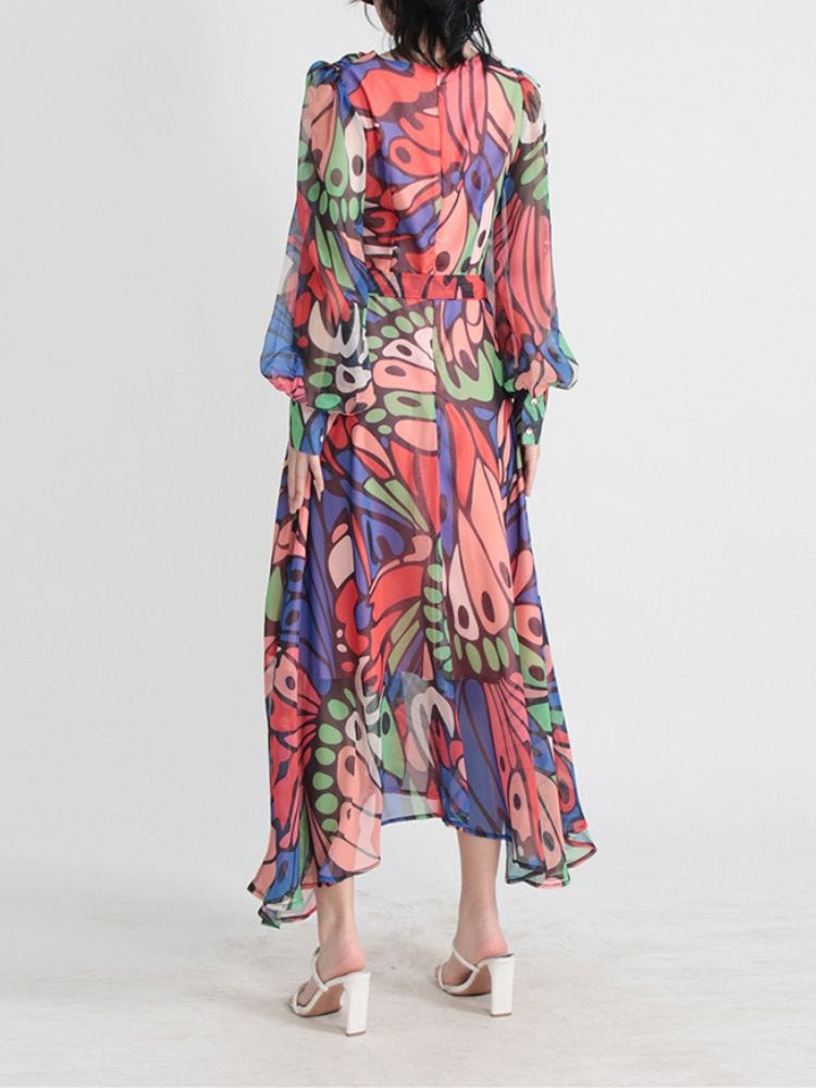 BOHEMIAN THE LABEL  Adele V Neck Long Sleeve Dress