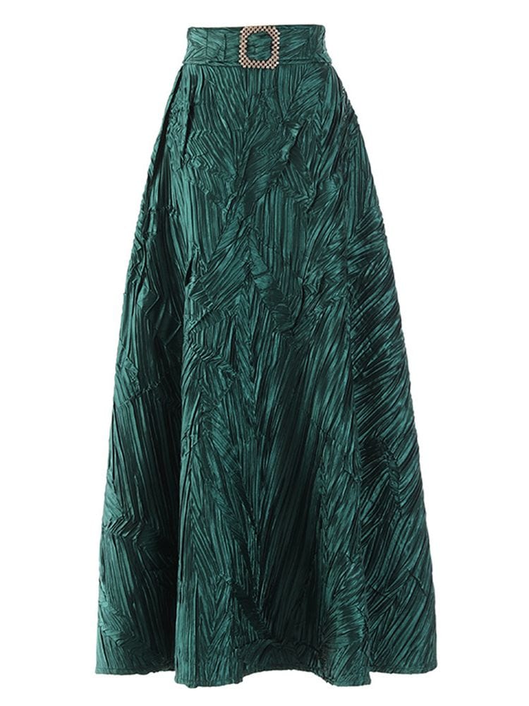 BOHEMIAN THE LABEL EMERALD GREEN / S Zoey Vintage Midi Skirt