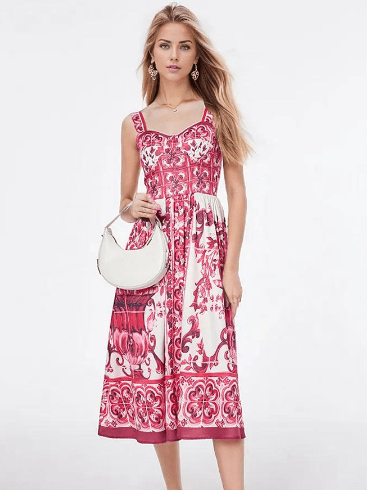 BOHEMIAN THE LABEL  Kim Corset Print Dress