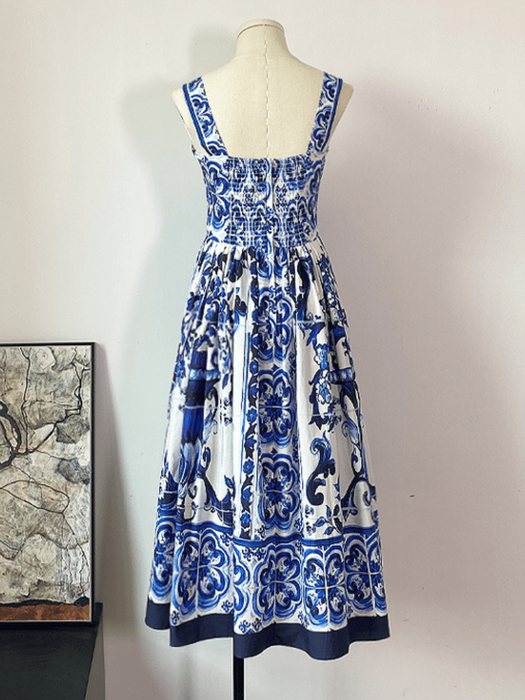 BOHEMIAN THE LABEL Kim Corset Print Midi Dress