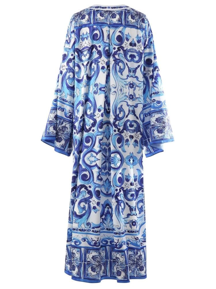 BOHEMIAN THE LABEL  Kim Lantern Long Sleeve Print Gown Dress