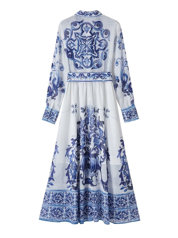 BOHEMIAN THE LABEL  Kim Long Sleeve Print Midi Dress