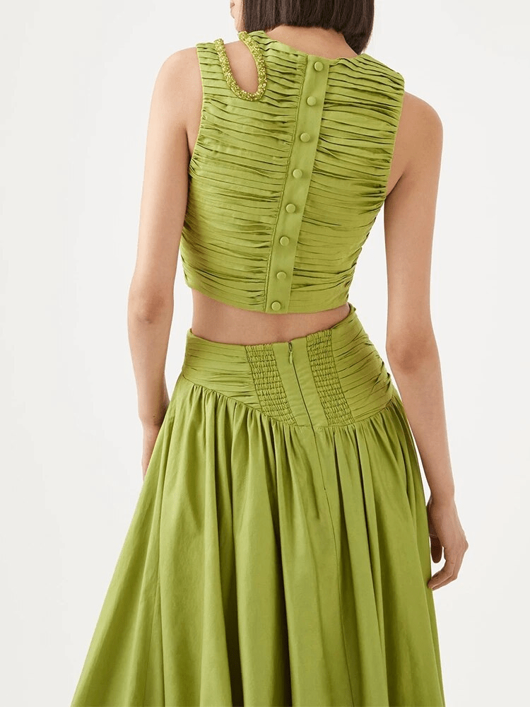 BOHEMIAN THE LABEL  Lenni Crop Top and Skirt Set - Yellow