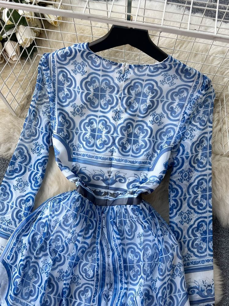 BOHEMIAN THE LABEL  Lucy Long Sleeve Print Midi Dress