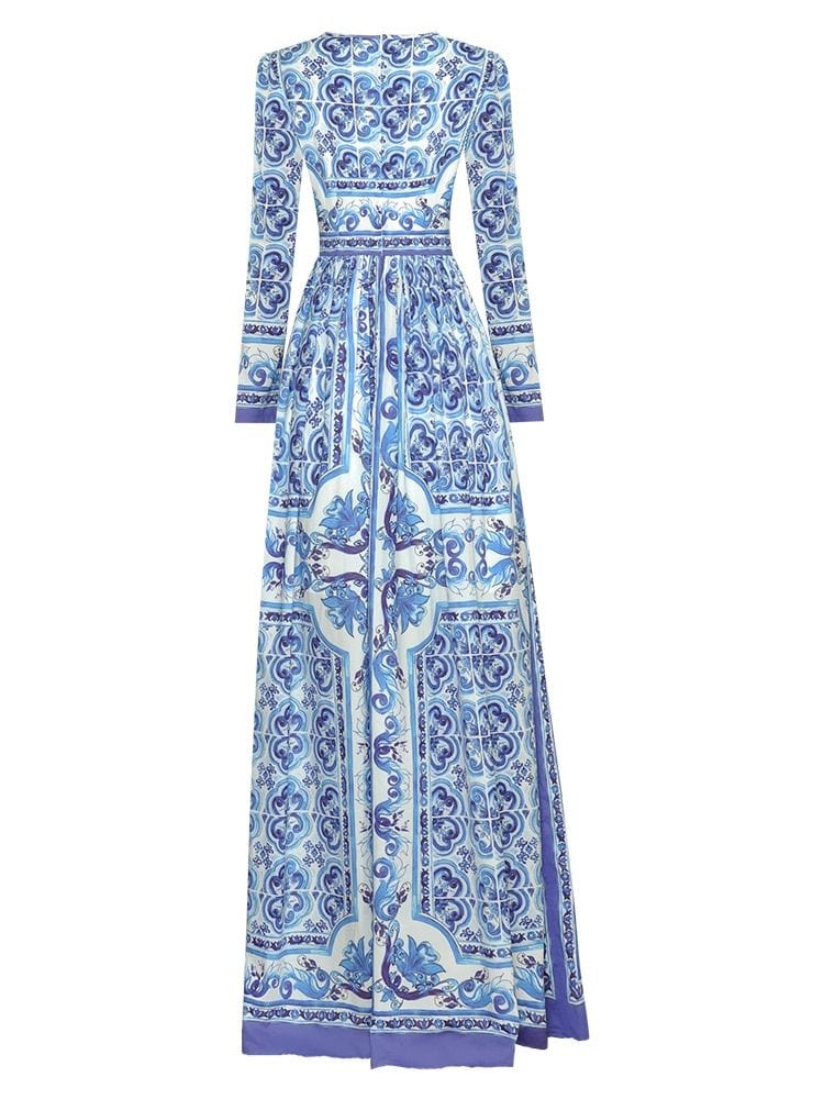 BOHEMIAN THE LABEL  Lucy Long Sleeve Print Midi Dress