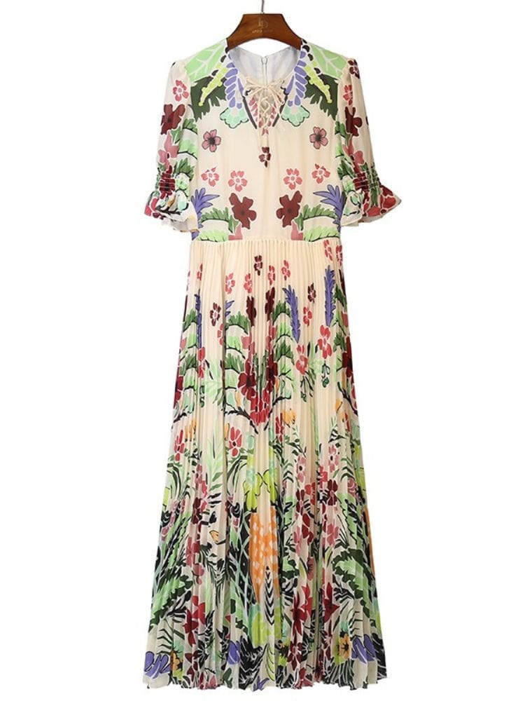 BOHEMIAN THE LABEL  Bay Short Sleeve Floral Midi Dress