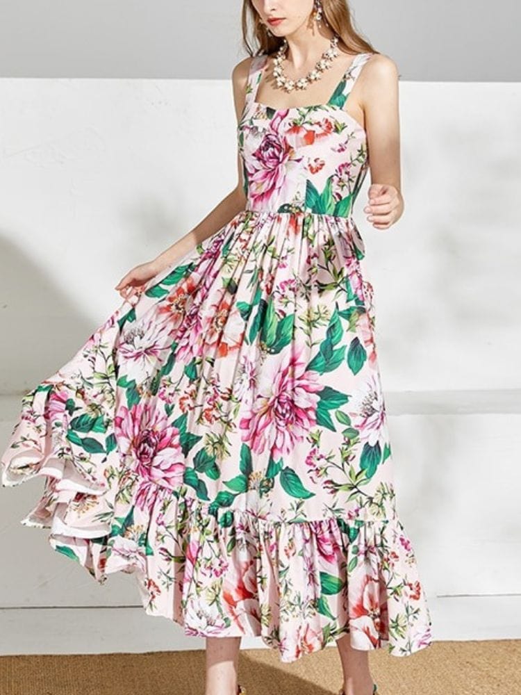 BOHEMIAN THE LABEL  Dani Corset Floral Midi Dress