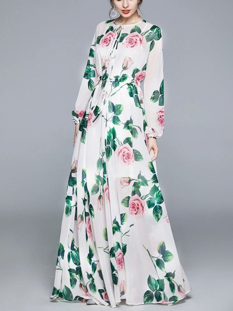 BOHEMIAN THE LABEL  Grace Long Sleeve Floral Gown Dress