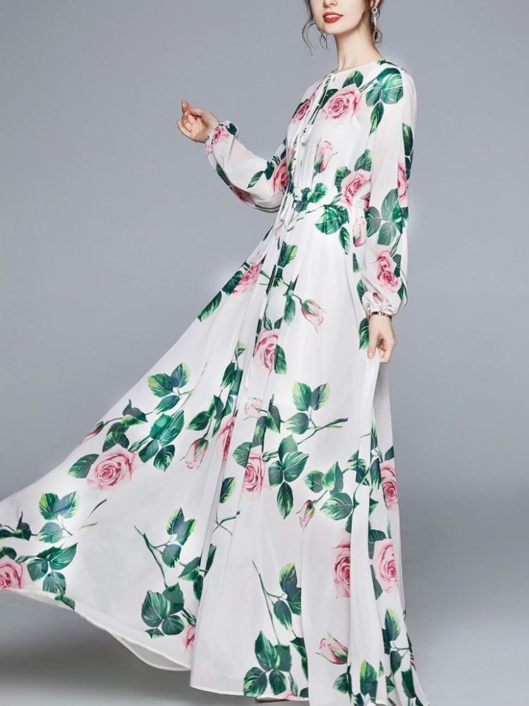 BOHEMIAN THE LABEL  Grace Long Sleeve Floral Gown Dress