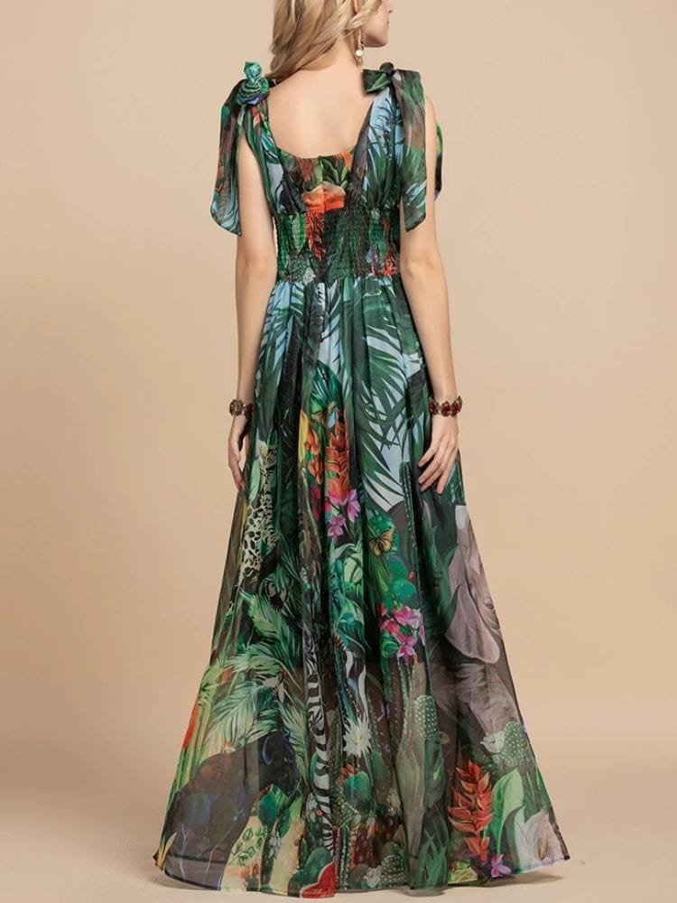 BOHEMIAN THE LABEL  Lyn V Neck Floral Gown Dress