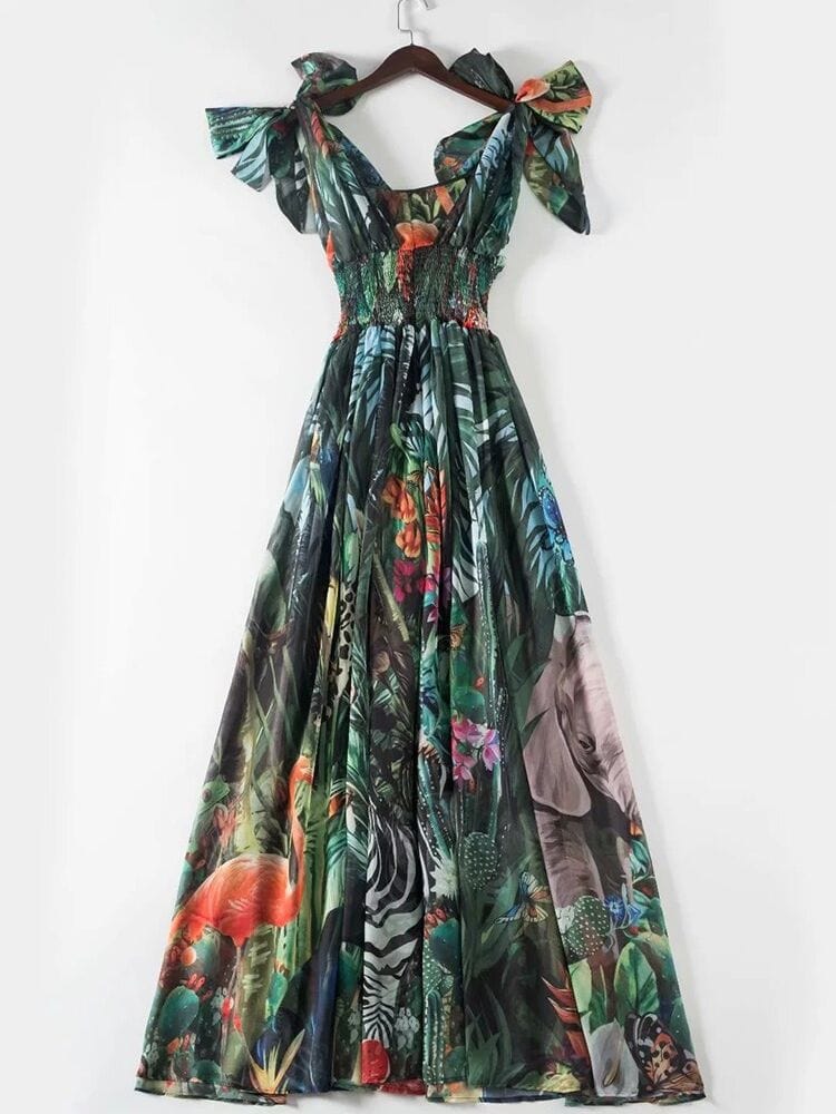 BOHEMIAN THE LABEL  Lyn V Neck Floral Gown Dress