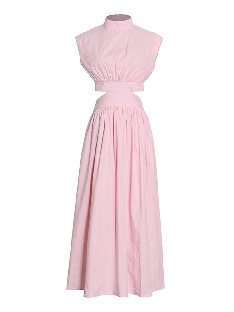 BOHEMIAN THE LABEL PINK PRINT / S Ariel Sleeveless Midi Dress